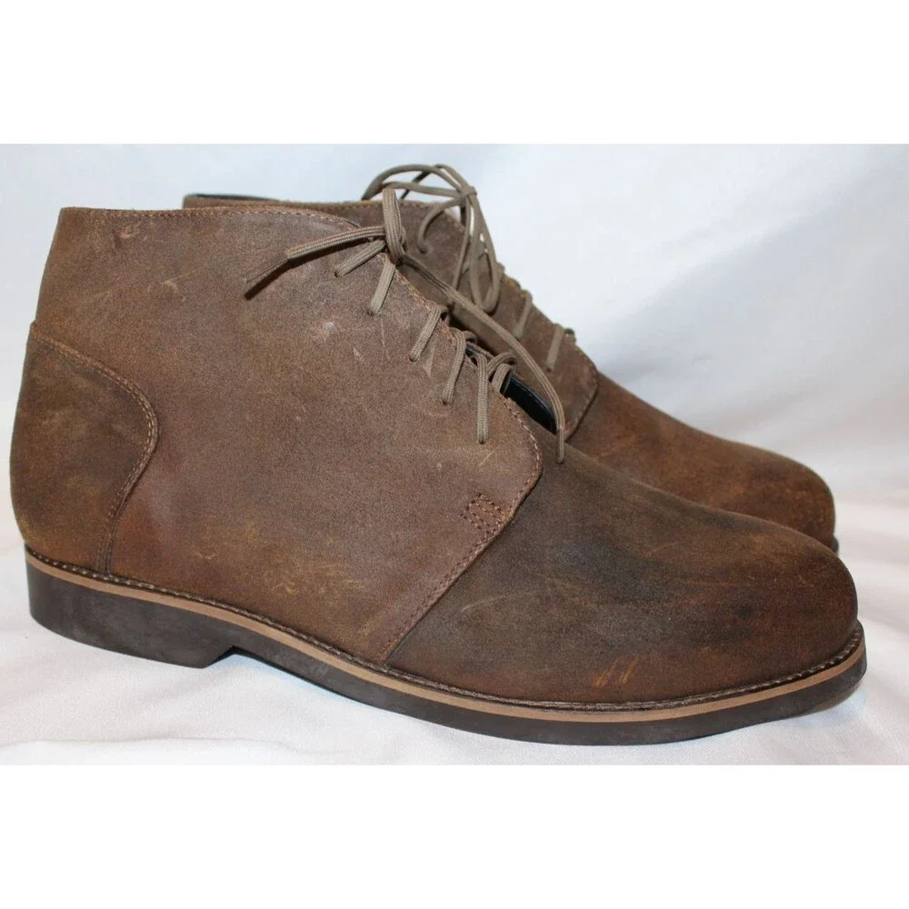 NISOLO MEN'S DAYTRIPPER CHUKKA LEATHER BOOTS WAXED BROWN SZ 10 NIB‎